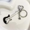 Guitar Love Heart Star Key Chain for Women Sweet Cool Trend Fashion Pendant Vintage Aesthetic Accessories Gift New