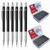 Metal Mechanical Pencil Large Capacity Lead Refills Set 0.3, 0.5, 0.7, 0.9 2.0 Mechanical Pencils for Writing Drawing Sketching