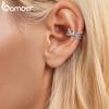 Bamoer 1PC Bowknot Ear Cuff White Gold Plated Clip Earrings for Women Wedding Party Daily Jewelry Gifts