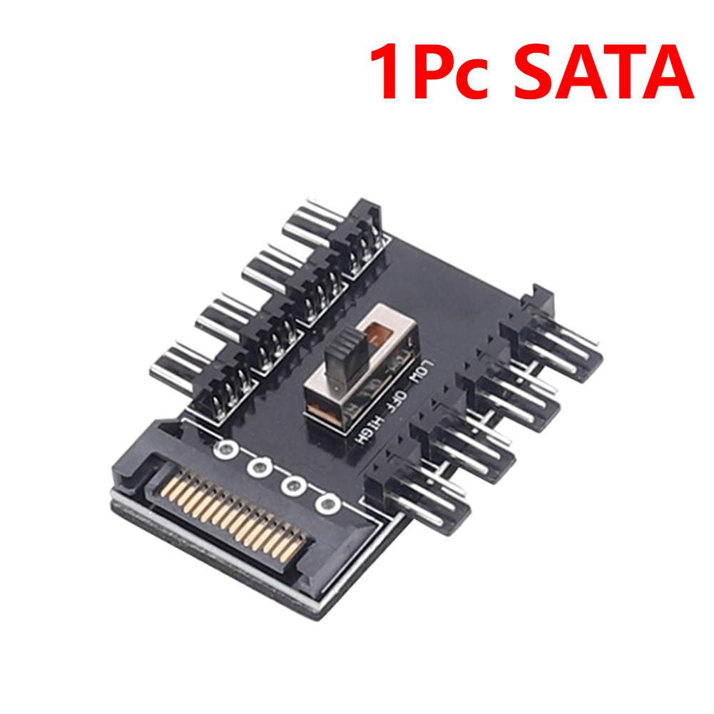Материнская плата SATA/4-контактный 1 к 8 3-контактный PWM разветвитель-хаб для вентиляторов охлаждения, удлинитель, 12 В разъем питания, адаптер контроллера скорости для майнинг-ПК