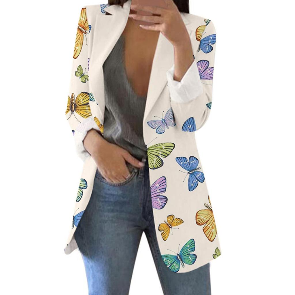 Женский модный повседневный костюм с принтом, свободный удобный кардиган с длинным рукавом, пальто