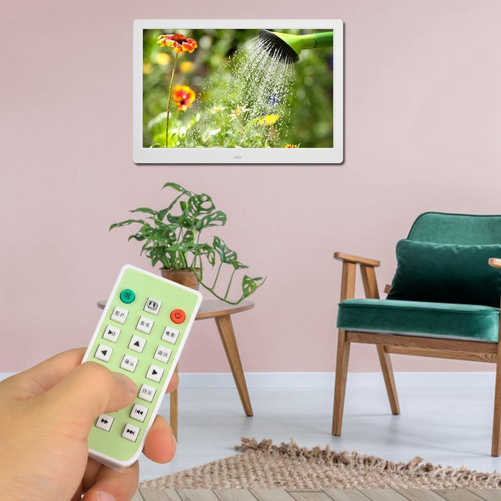 14inch 16:9 1280*800 HD Wide Screen Digital Photo Frame Electronic Album White AC100240V