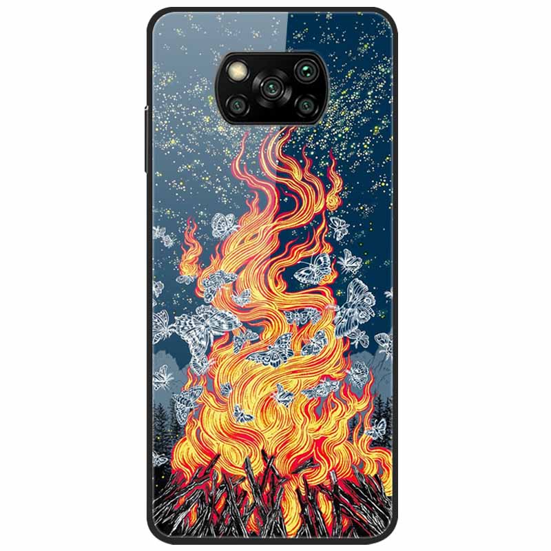 For Poco X3 Pro Case Fashion Cute Tempered Glass Luxury Coque Covers for Xiaomi Poco X3 NFC Cases PocoX3 X 3 Bumper Protector