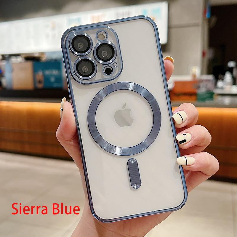 Luxury Plating Clear Magnetic For Magsafe Wireless Charge Case For iPhone 11 13 12 14 Pro XS Max X XR 8 Plus Soft Silicone Cover