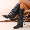 Winter Pointed Leather Comfortable Anti Slip Casual Motorcycle Boots Fashionable New Sexy Plus Size Knight Boots for Women