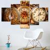 5 Pieces Wall Art Canvas Painting Retro Pocket Watch Poster Modern Living Room Pictures Home Decoration Modular Framework