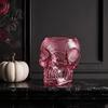 Candy Jar for Party Gothic Skull Wall Vase, Translucent Resin Pink Planter, Desktop Pen Organizer Unique Ornament, Dried Flower Home Decoration