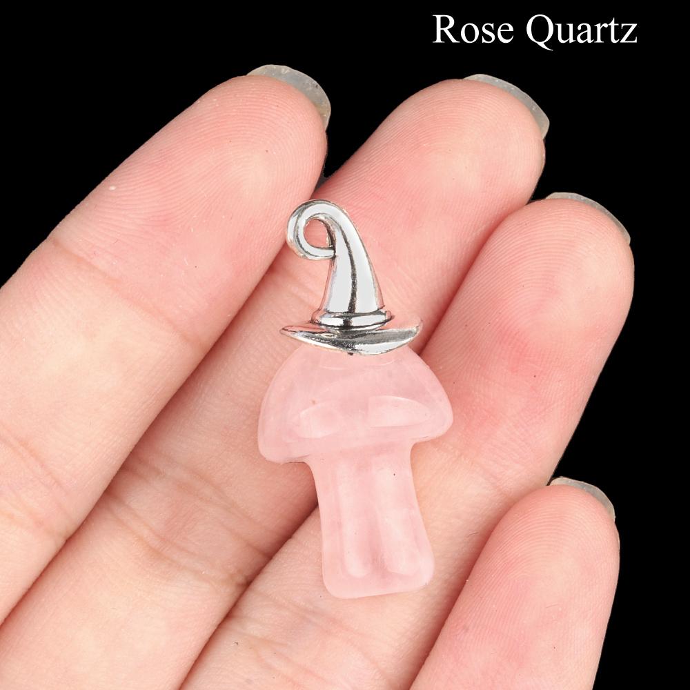 Хэллоуин Ведьмы Шляпа Натуральный Хрустальный Камень Гриб Подвеска Богемные Драгоценные Камни Подвески для Ожерелья Женщины Мужчины Изготовление Ювелирных Изделий Снова в Школу Ремесло