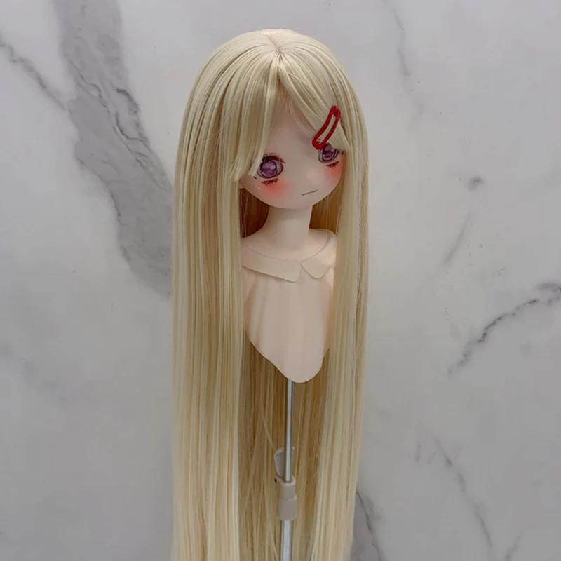 Новый парик для кукол BJD 13, 14 и 16 дюймов с челкой, длинный прямой парик, аксессуары для макияжа DIY для девочек