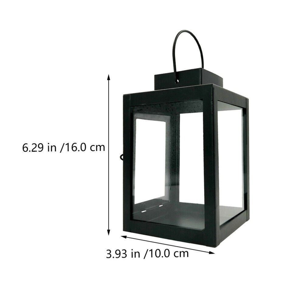 Wrought Iron Lantern Candle Stand Wind-proof Outdoor Hanging Lantern Simple Iron Wind Lamp Desk