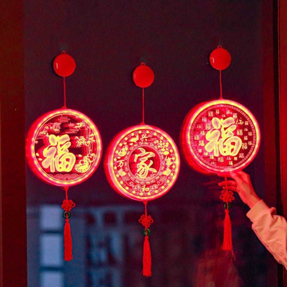 Red Hanging Lights With Tassel New Year Lantern Fashion Red Hanging Lanterns Spring Festival