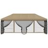 Pavilion Roof with Side Walls 6 x 3 m Beige Polyester 190 gsm