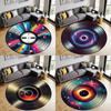 Музыкальная тематическая настенная табличка-ковер, Круглый ковер с музыкальным узором, Музыкальный мотив, Ковер с изображением музыки из фильмов и CD, Противоскользящий коврик для пола с музыкальными нотами