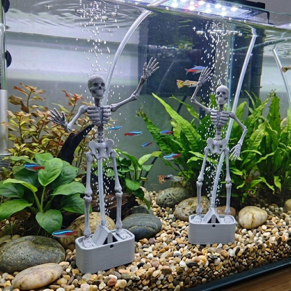 Air Pump Driven Dancing Skeleton Aquarium Bubbler Dynamic Skeleton Bubbler Aquariums Enthusiasts