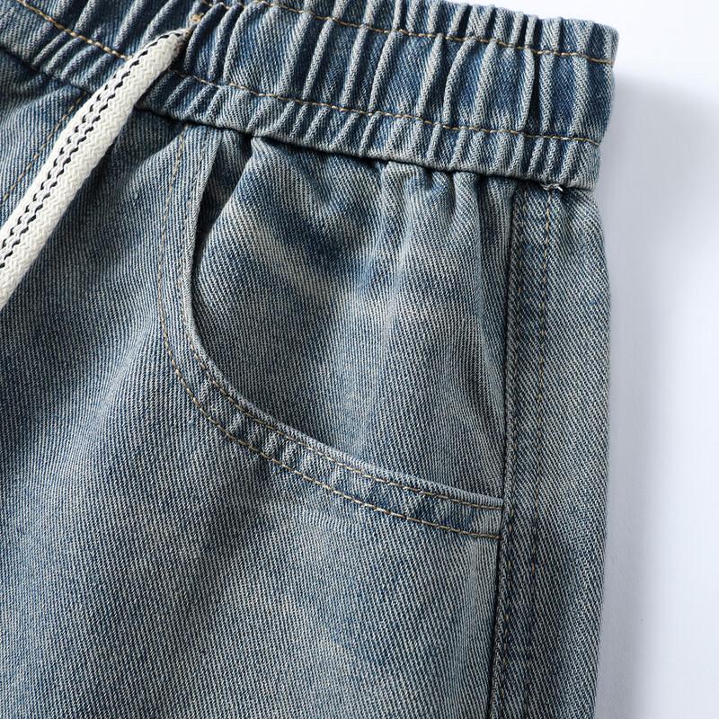 Мужские американские ретро джинсы с эластичной талией, свободные, с широкими штанинами
