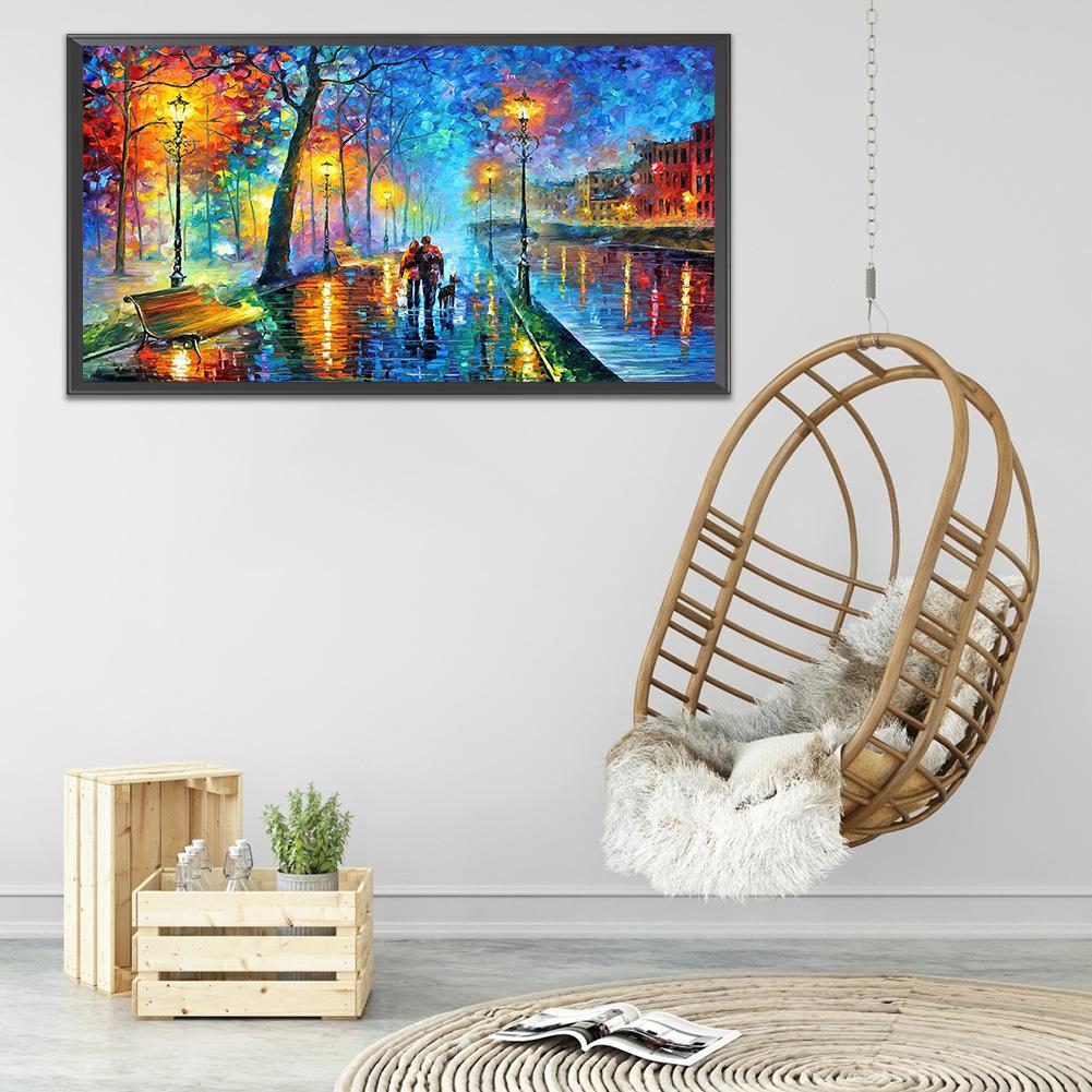 5D DIY Наборы алмазной живописи Неоновая дождливая ночь Полная квадратная дрель Настенный декор Художественные ремесла Мозаика со стразами Картина Украшение дома