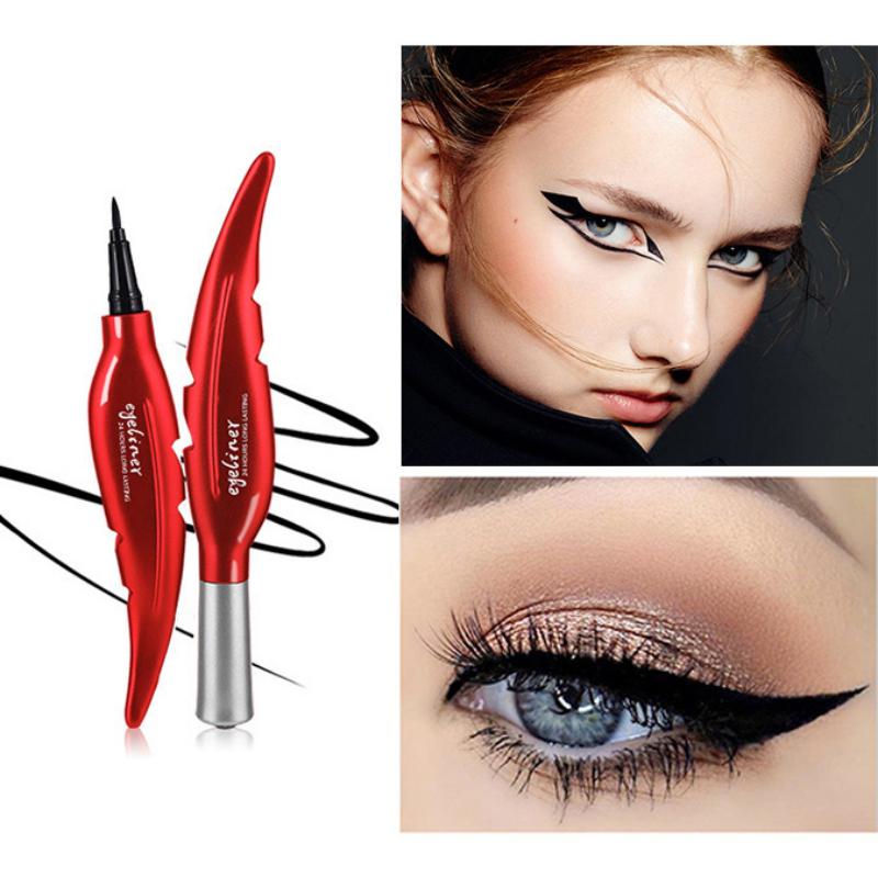 Ручка-подводка для глаз в форме перьев, водостойкая, устойчивая к размазыванию, легко окрашиваемая жидкая подводка для глаз, карандаш для глаз