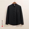 2025 Весна Лето Мужская рубашка в китайском стиле из хлопка Мужские однотонные свободные рубашки Мужская традиционная рубашка кунг-фу тайцзи ханьфу