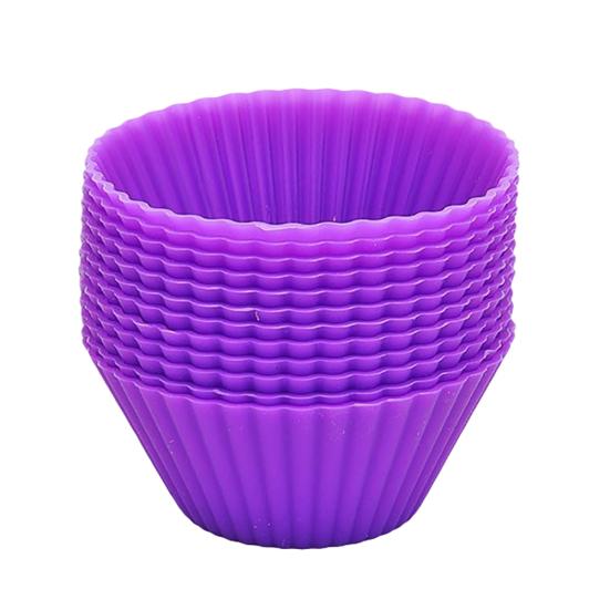 10 шт. круглая силиконовая форма для торта, кексов и кексов, многоразовый инструмент для выпечки кондитерских изделий