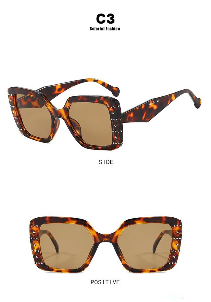 2025 Retro Matte Rivet Anti-Blue Light Glasses Frame for Women - High-End Color Block Design