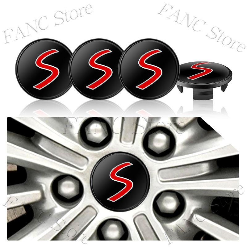 4Pcs 54/56/60mm S Emblem Car Wheel Center Hub Cap Rim refit dust-proof Badge Covers For Mini Cooper S JCW R50 R53 R56 F60