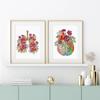 Anatomy Flower Organ Wall Art Poster Prints Brain Heart Skull Kidney Skeleton Canvas Painting Nordic Wall Pictures Office Decor