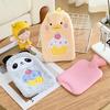 Plush-Covered Cartoon Hot Water Bottle with Inflatable Liner - Washable Hand Warmer for Girls' Bedtime