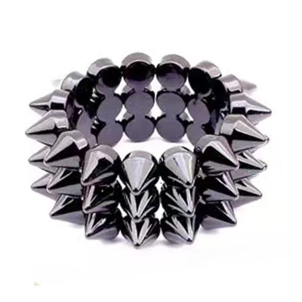 Three-row Rivet Cone Bracelets Y2K Jewelry Goth Rock Bangle Fashion Punk Style Bracelets Hip-hop