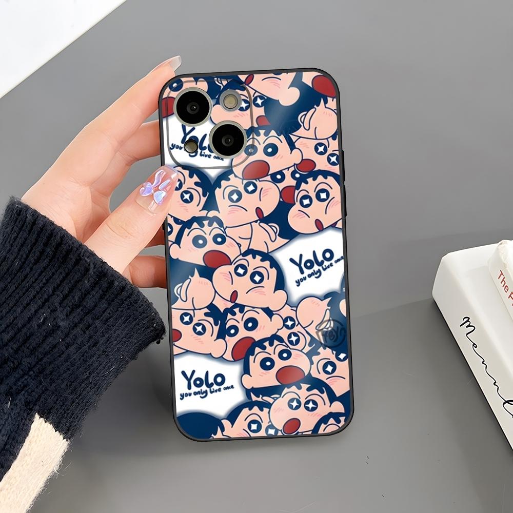 Crayon Shin-chans Phone Case For Iphone 16 Plus 15 14 Pro Max 13 Mini 11 12 Xr X Xs 6 7 8 SE Plus Back Cover