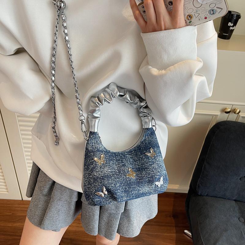 Маленькая сумка из ПУ в форме бабочки-облачка, сумка-тоут, присборенная деталь, ремешок на плечо