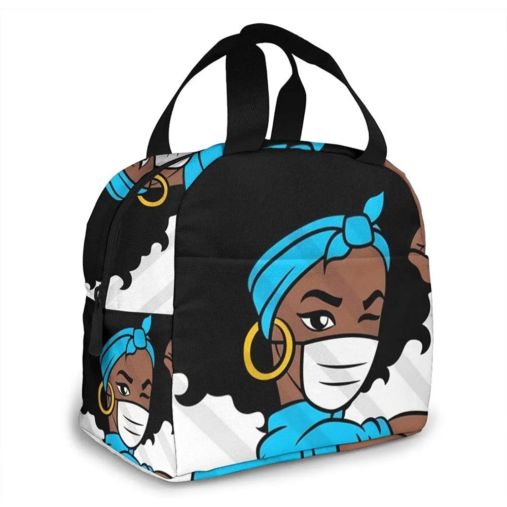 Сумка для ланча Kslai Afro Woman Nurse Doctor, сумка-тоут, термосумка для ланча для женщин, ланч-бокс, изолированный контейнер для ланча для работы, пикника