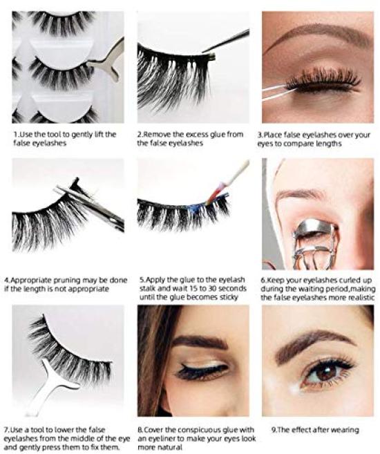 5 Pairs 3D Mink Super Stage Natural False Long Eyelash Fake Handmade Eyelashes, Thick, Makeup, Eyelashes, Extensions, Eyelashes, (G806)