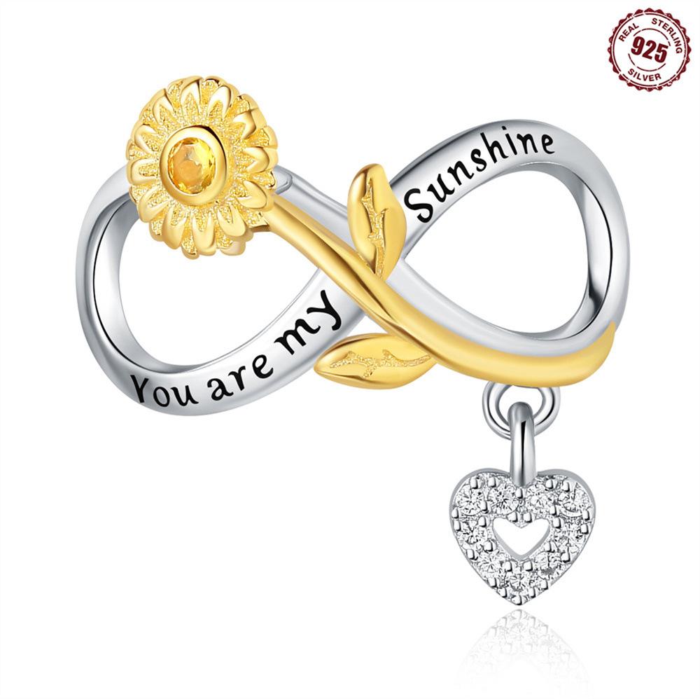 S925 sterling silver pendant accessories beaded bee butterfly original European and American style DIY bracelet