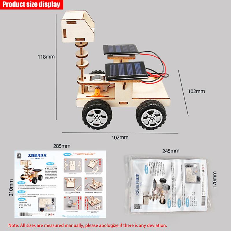 Креативный DIY ручной работы на солнечных батареях модель лунохода игрушка Детский деревянный обучающий инструмент Технология Маленький конструктор Головоломка игрушка