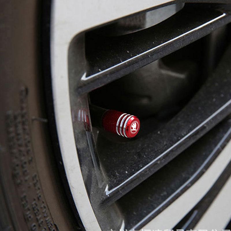 PIUE7 Car Tire Valve Stems Cap Tire Valve Cap Tire Wheel Stem For Skoda octavia 2 a7 a5 rapid fabia yeti superb SCALA virs Accessories