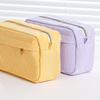Cream Corduroy Square Pencil Case Big Capacity Pen Pouch for Office School Supplies A3076
