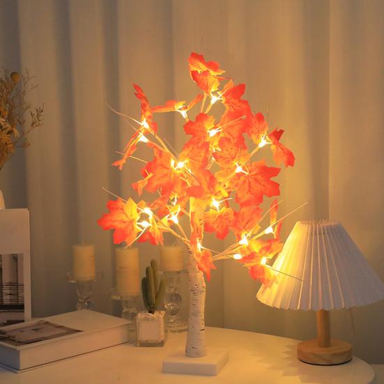 Кленовые деревья с подсветкой Сделай сам Ветки Кленовый лист Свет Осенние Украшения на День Благодарения для Дома Свадьбы Вечеринки в помещении