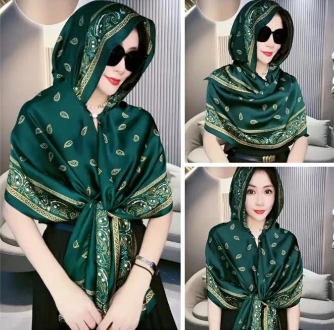 Women's Spring and Summer Thin Section Temperament Sunscreen Silk Scarf