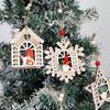 2 Pcs Wooden Christmas Pendant Xmas Tree Decorations Gnome Star Cutout Hanging Ornaments for Home Parties Living Room