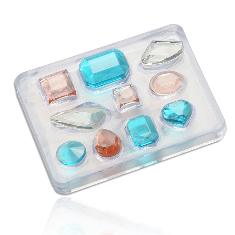 Aomily DIY Handmade Jewelry Mold Necklace Eardrop Gemstones Fondant Cake Chocolate Mould Container Crystal Drop Resin Soap Molds