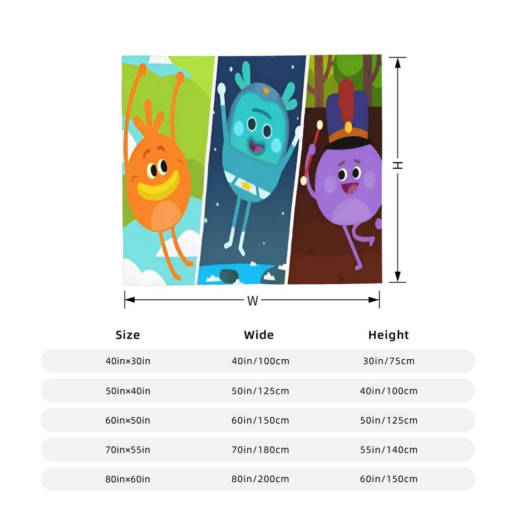 Bumble Nums Cartoon Blanket Cover Fleece Ultra-Soft Throw Blankets for Car Sofa Couch Bedspread