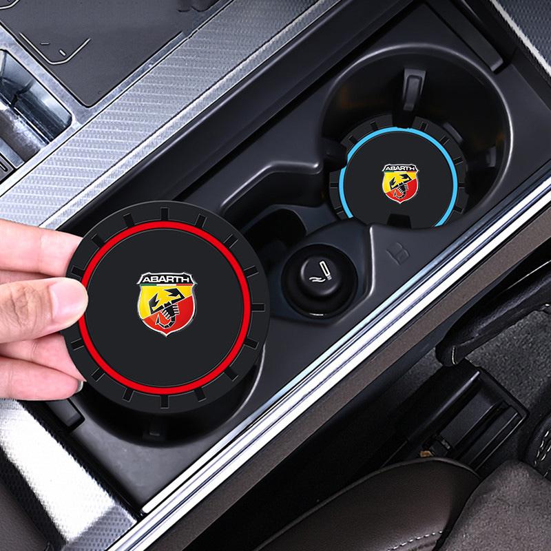 FXLST1 2 шт. ПВХ Силиконовые Автомобильные Подстаканники Держатель для Стакана Воды Противоскользящий Коврик Для Fiat Abarth 595 Abarth 500 abarth 124 spider Автоаксессуары