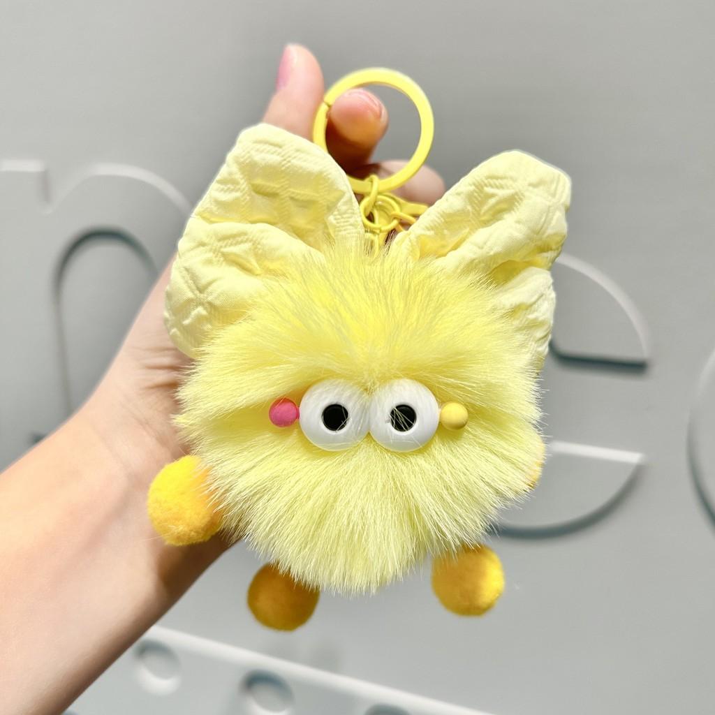 Плюшевый Уникальный Брелок в Виде Угольного Шарика с Бантиком Элегантный Аксессуар Для Школы Путешествий И