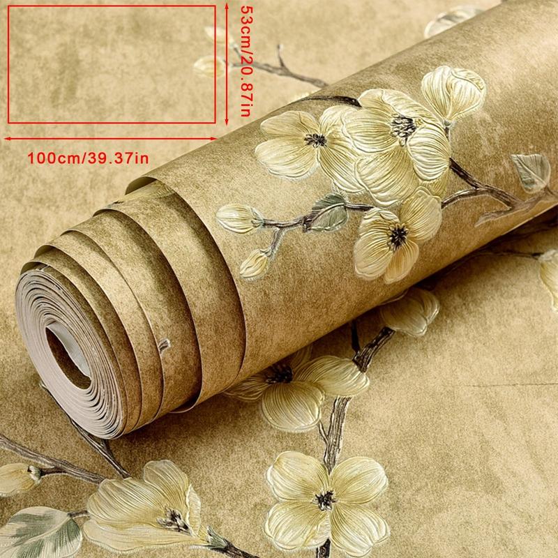 1м/рулон самоклеящиеся нетканые обои тонкого давления пасторальные обои для спальни европейская гостиная 3D фон