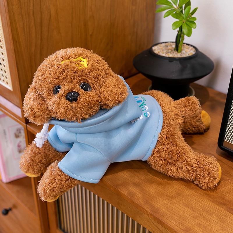 Teddy Hoodie Dog Plush Toy Cute Cartoon Collar Animal Doll Girl Birthday Gift