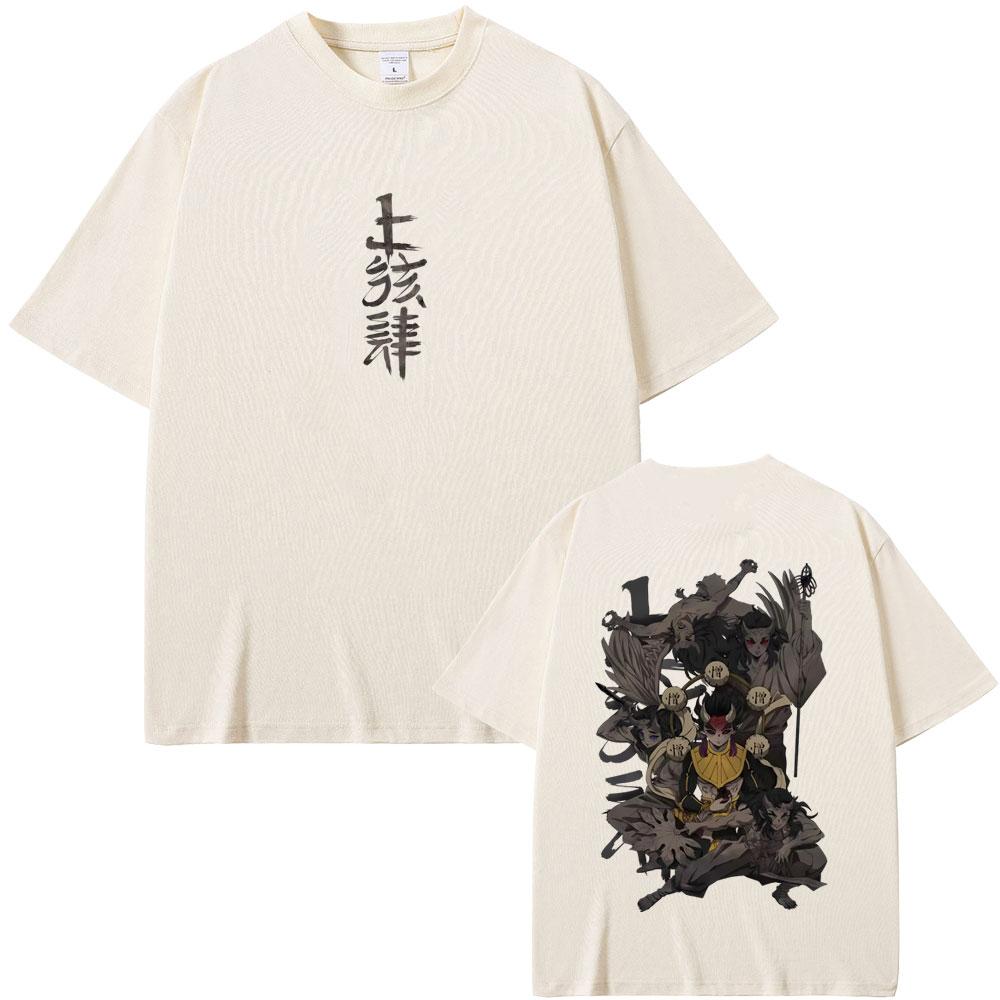 New Anime Demon Slayer Hantengu Merch Tshirts Unisex Women Cartoon Casual Pure Cotton T Shirt Male Oversized Short Sleeve Tshirt