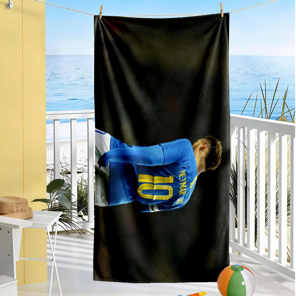 Brazilian Soccer Player Session. Beach Towel Super Soft Microfiber Quickdry Fabric Comfortable Lightweight