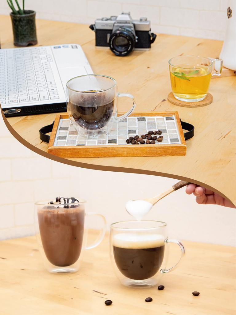 Double Wall Glass Coffee Cup Structure Keeps Heat and Heat Resistant Double Wall Glass Cup Heat Resistant Glass Single [Double Cold] (250ml Item)