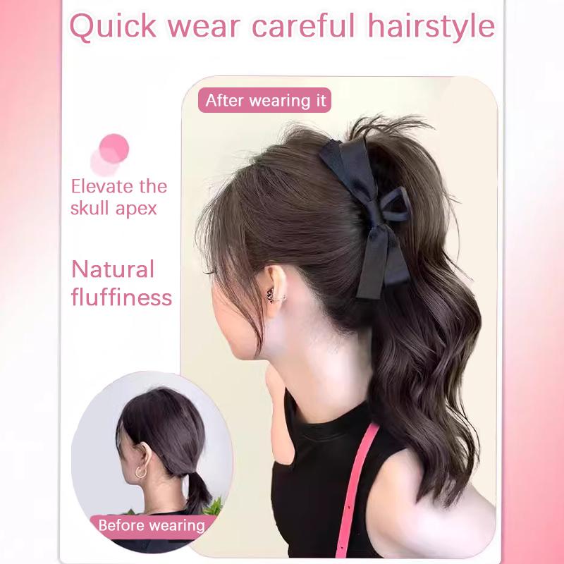 Парик с завитыми вверх волосами, завязанными в хвост, на заколке, женский синтетический парик с увеличенным объемом, подходит для повседневных встреч