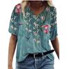 Women 3D Abstract Print T Shirt Summer New Ladies Oversized Loose Tops  Casual V-Neck Short Sleeve Tee Tops EMA